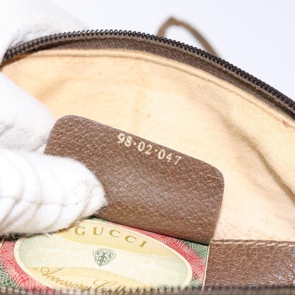 Authentic GUCCI GG Supreme Web Sherry Line Bag PVC Beige Gold 98 02 047 - Picture 4 of 16